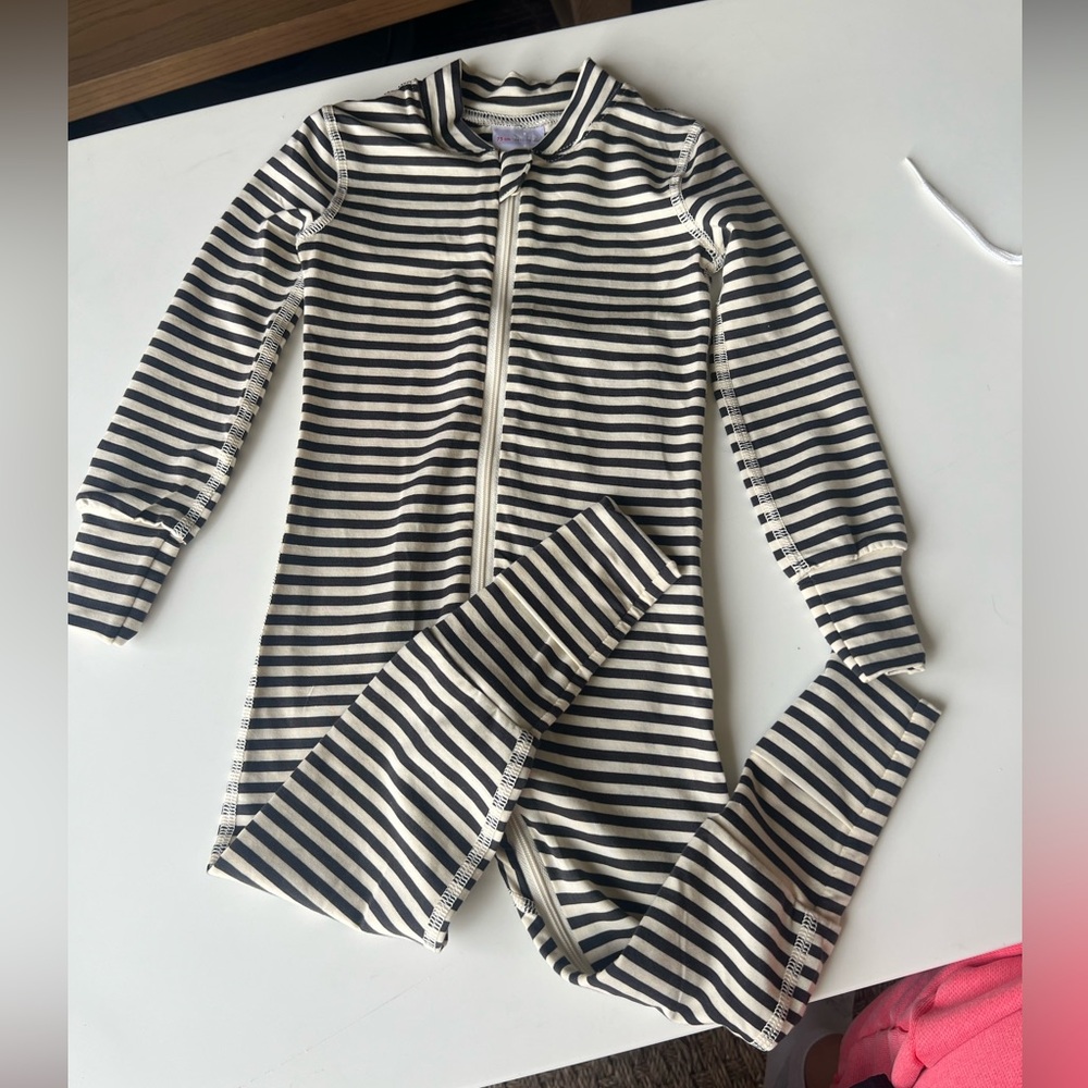 Hanna Andersson black and White Striped Onesie